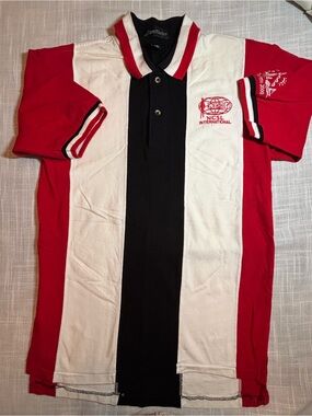 Vintage Men’s Polo Shirt - Red, White & Black